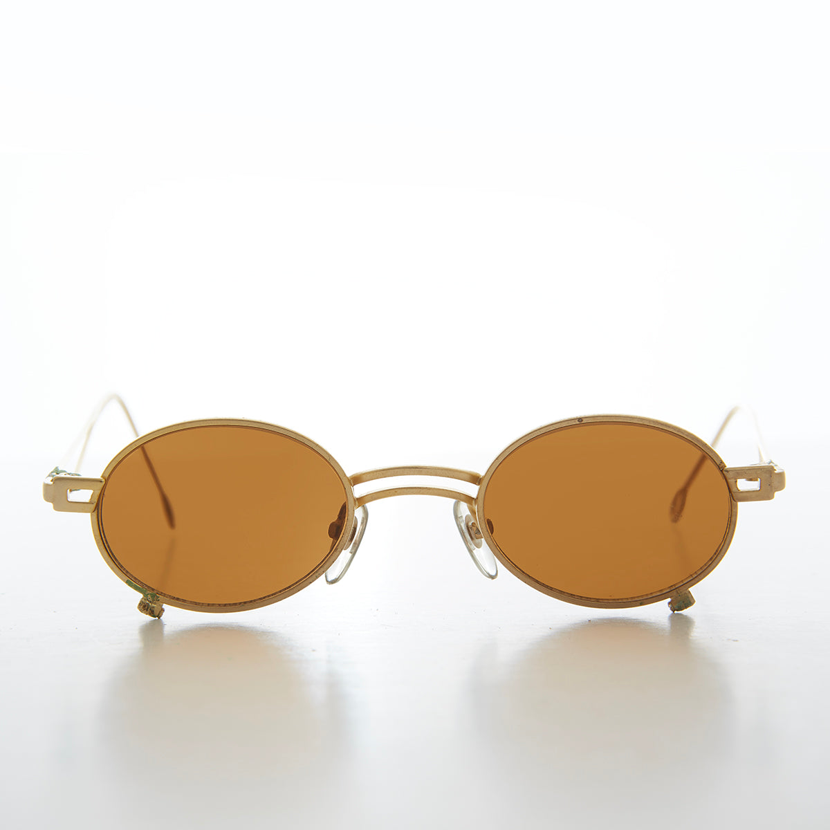 oval gold punk sunglasses