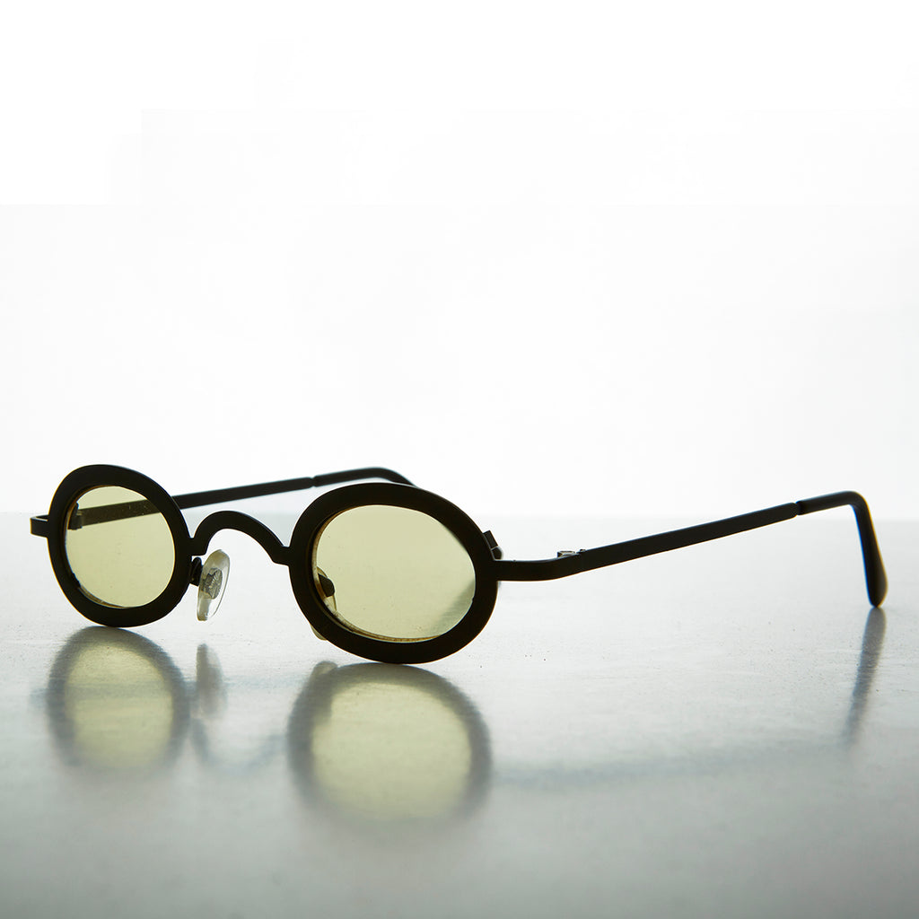 yellow lens oval sunglasses
