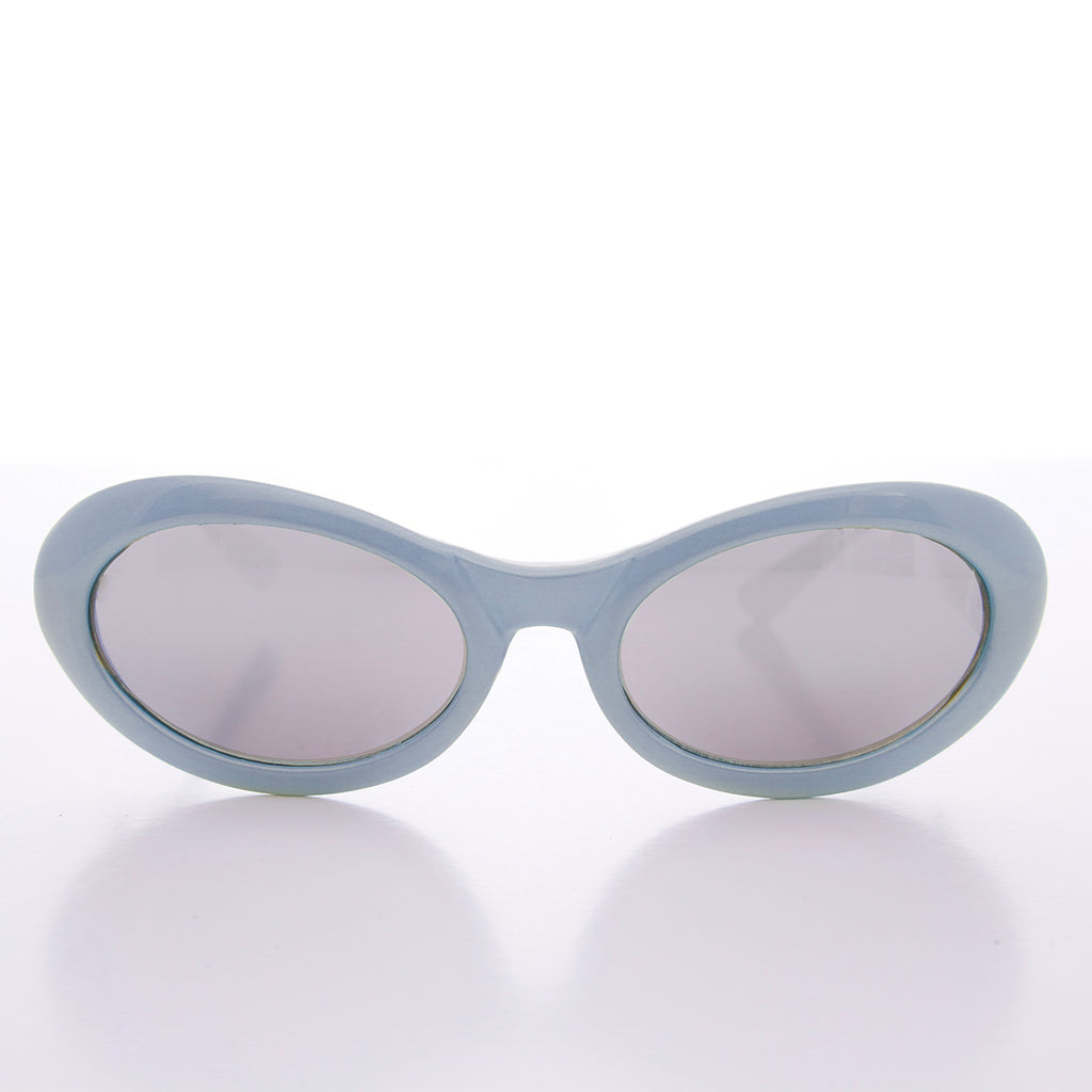 90s Curved Oval Cat Eye Vintage Sunglass in Pastel Colors