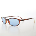 Load image into Gallery viewer, small rectangle frame sunglasses with blue lens
