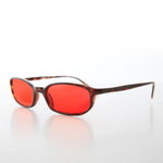 Load image into Gallery viewer, small rectangle sunglasses with red lenses
