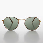 Load image into Gallery viewer, Round Gold Glass Lens Sunglass with Tortoise Rim
