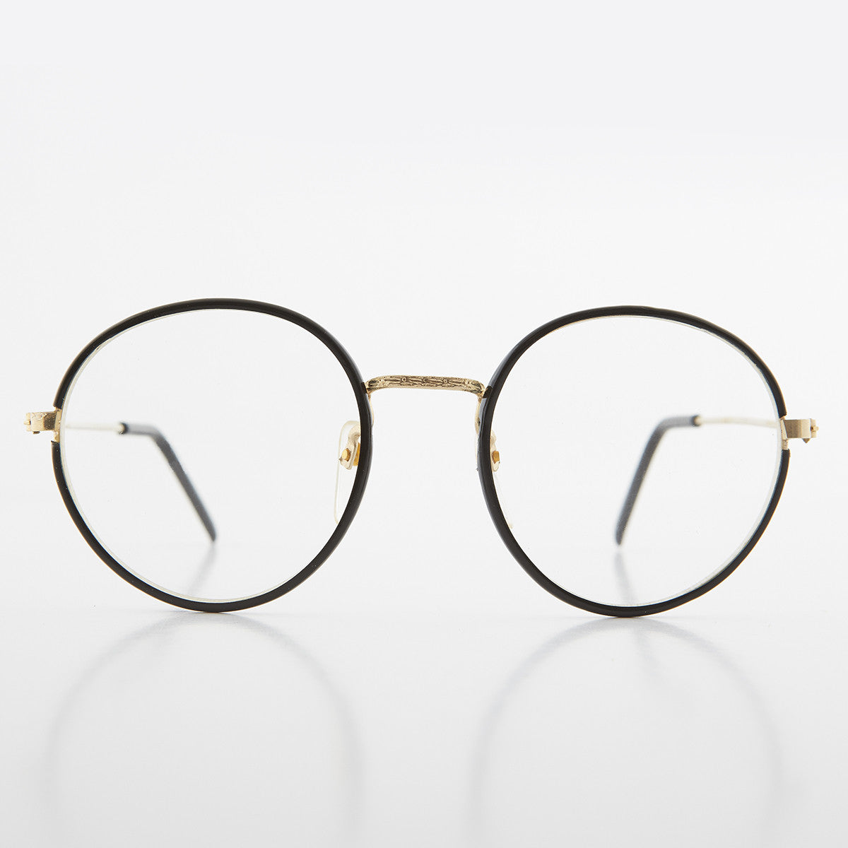 Round Preppy Polo Style Clear Lens Glasses