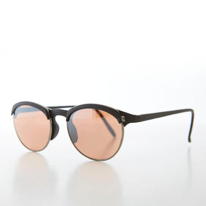 round copper lens half frame deadstock sunglasses