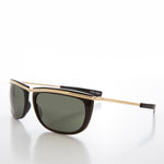 Load image into Gallery viewer, Sporty Gold Frame 90s Aviator Sunglass with Paddle Temples
