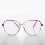 Load image into Gallery viewer, Big Clear Retro Reading Glasses with Purple Color Accent 

