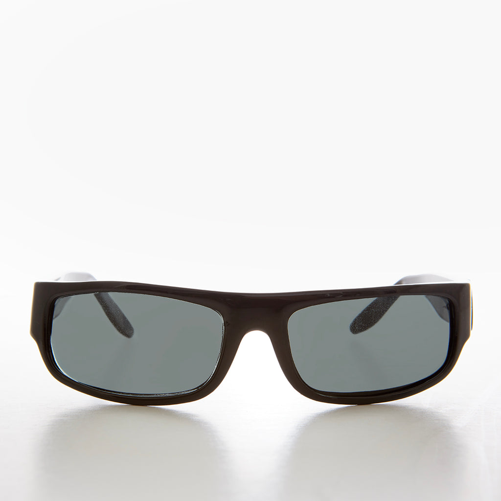 curved black rectangle vintage sunglasses