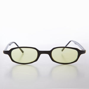 Micro Rectangle Sunglasses with Tinted Lenses 