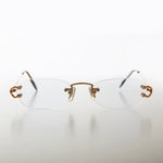 Load image into Gallery viewer, blue rimless reading glasses
