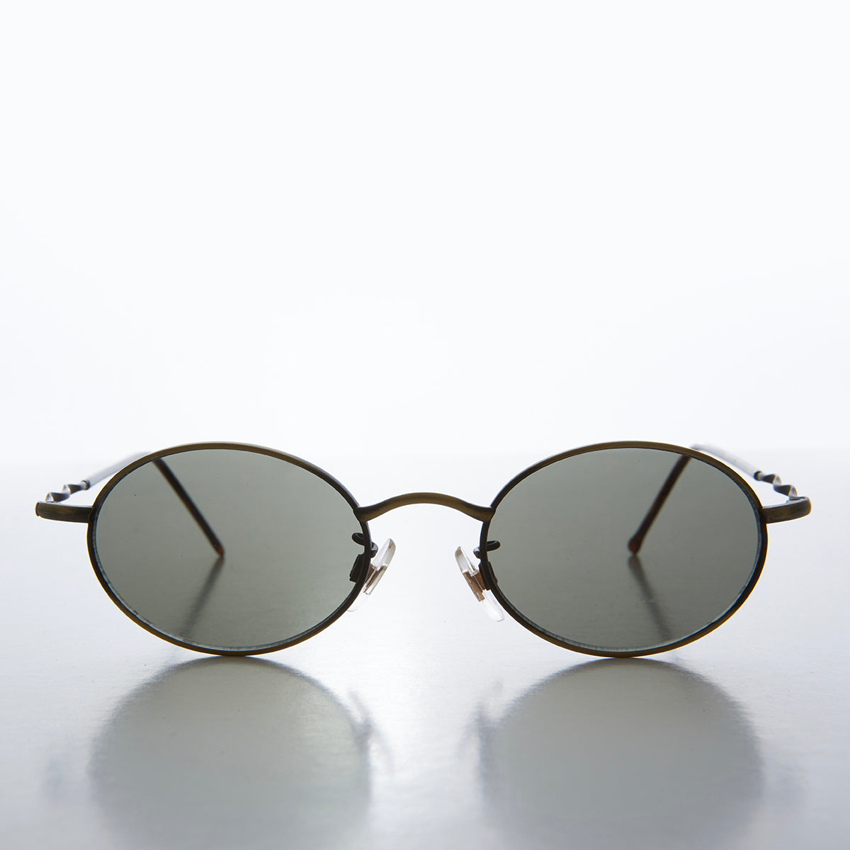 90s Small Oval Metal Frame Sunglasses Wu - Main Image