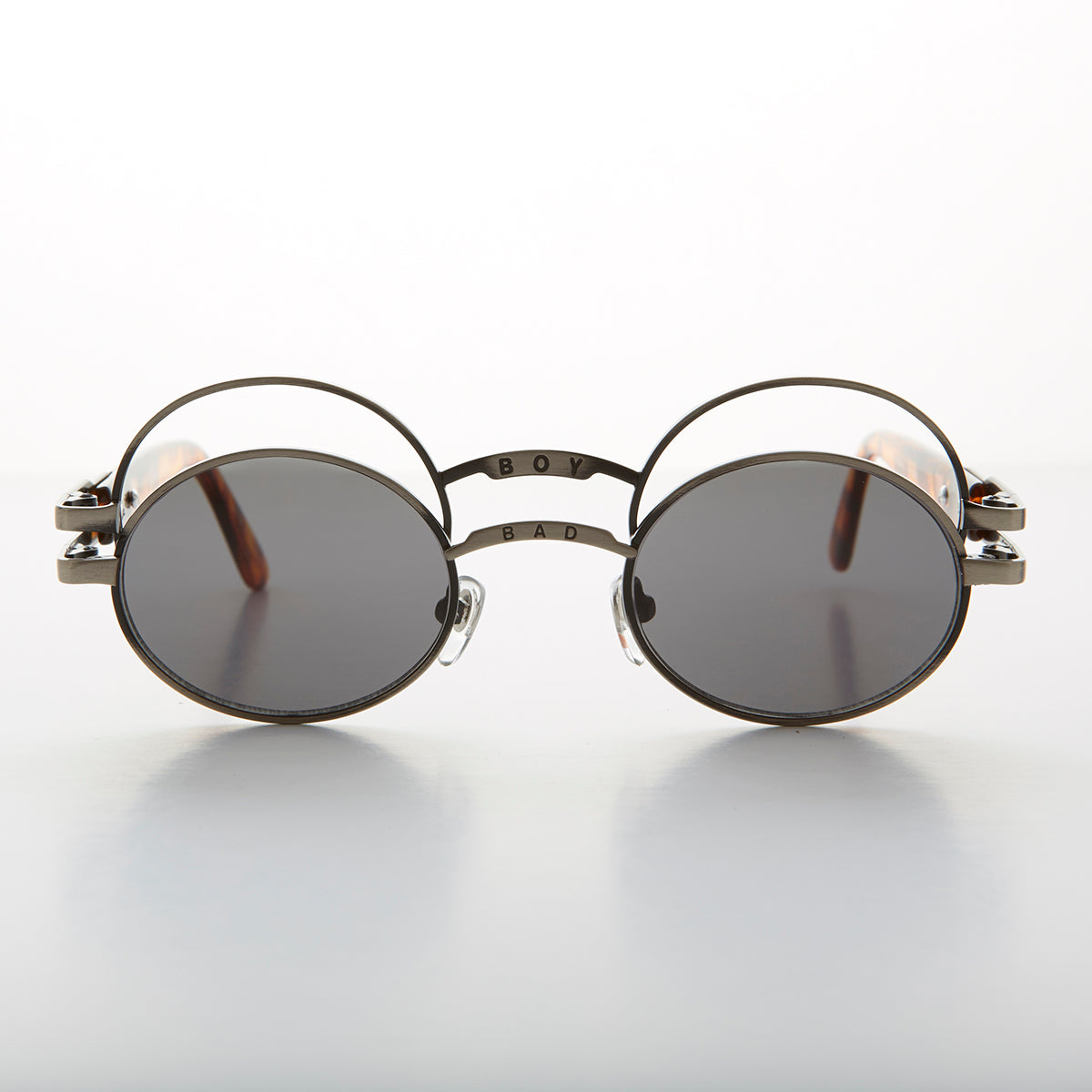 Futuristic Oval Sunglass with Double Eyelid