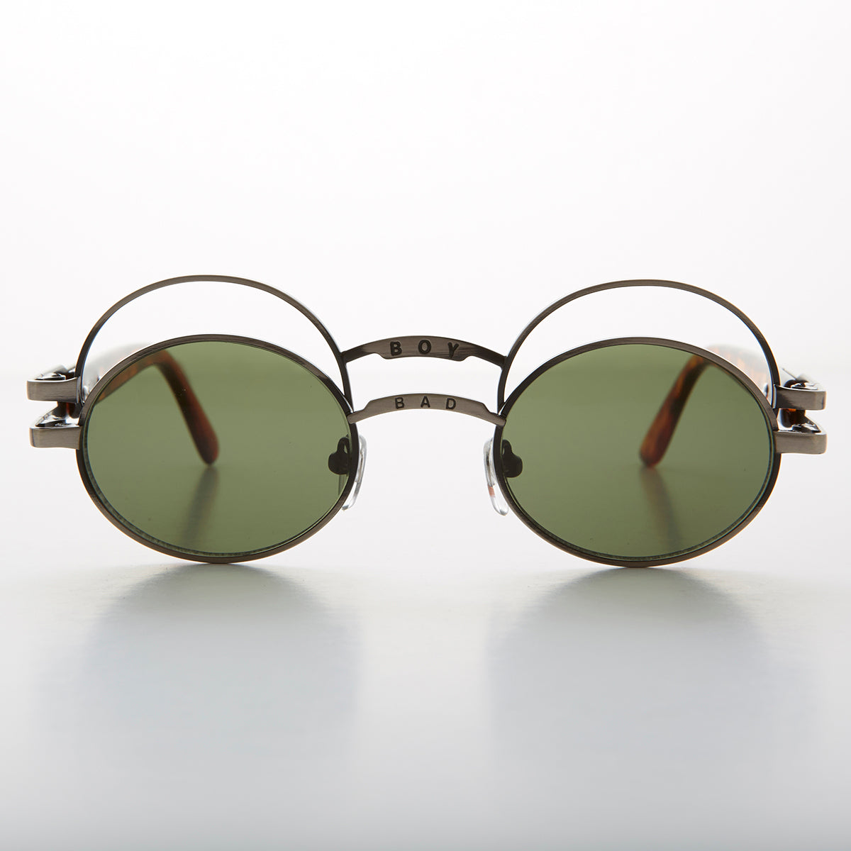 Futuristic Oval Sunglass with Double Eyelid