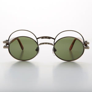 Futuristic Oval Sunglass with Double Eyelid