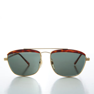Unisex Gold Brow Bar Vintage Sunglasses