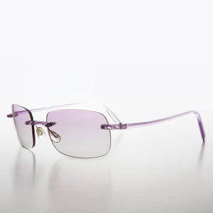 Rimless Color Lens Rectangular Vintage Sunglass