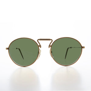 90s large Round Sunglass with Unique Bridge Design 