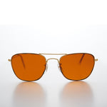 Load image into Gallery viewer, Small Square Amber Colored Lens Aviator
