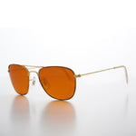 Load image into Gallery viewer, Small Square Amber Colored Lens Aviator
