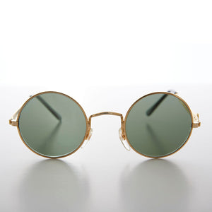 Round Sunglass with Peace Sign and Glass Lens - Arrow