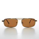 Load image into Gallery viewer, Gold Rectangular 80s Aviator Sunglasses
