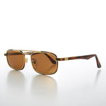 Load image into Gallery viewer, Gold Rectangular 80s Aviator Sunglasses
