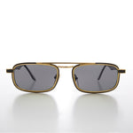 Load image into Gallery viewer, Gold Rectangular 80s Aviator Sunglasses
