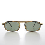 Load image into Gallery viewer, Gold Rectangular 80s Aviator Sunglasses 
