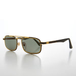 Load image into Gallery viewer, Gold Rectangular 80s Aviator Sunglasses
