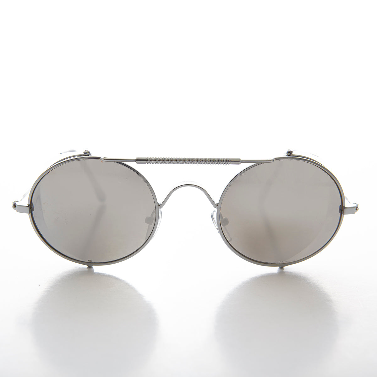 silver oval steampunk sunglasses