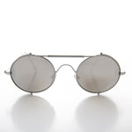 Load image into Gallery viewer, silver oval steampunk sunglasses
