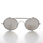 Load image into Gallery viewer, silver oval steampunk sunglasses
