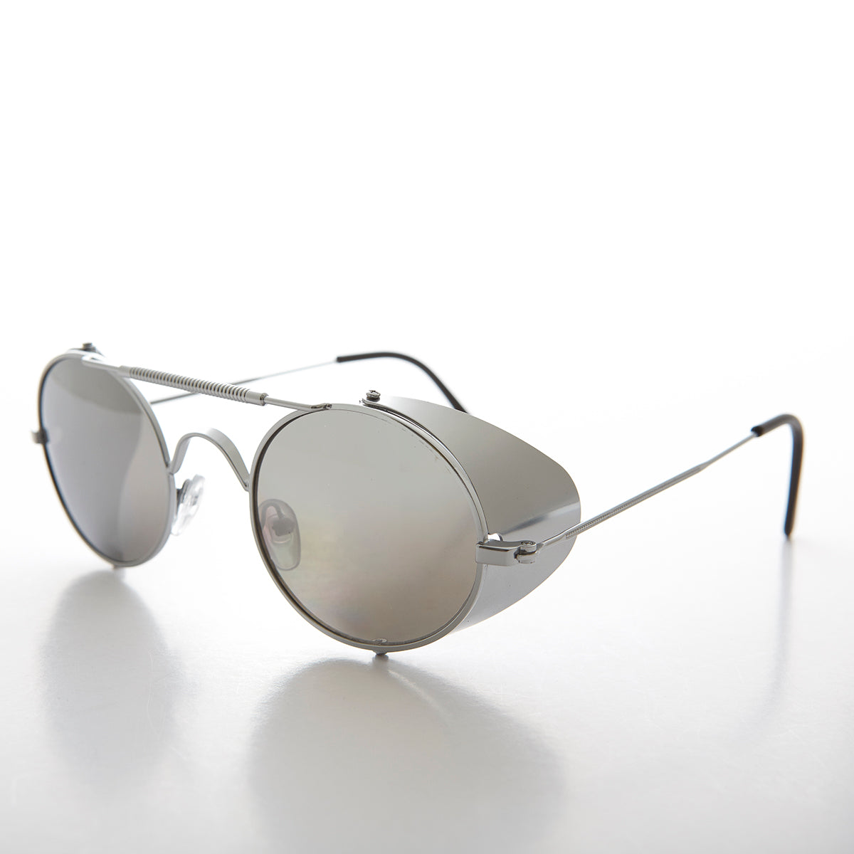 silver oval steampunk sunglasses