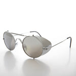 Load image into Gallery viewer, silver oval steampunk sunglasses
