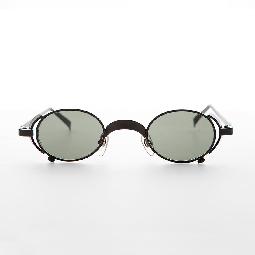 90s Oval Goth Steampunk Vintage Sunglass 