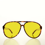 Load image into Gallery viewer, 90s Large Yellow Lens Aviator Sunglasses
