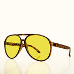 Load image into Gallery viewer, 90s Large Yellow Lens Aviator Sunglasses
