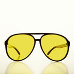 Load image into Gallery viewer, 90s Large Yellow Lens Aviator Sunglasses
