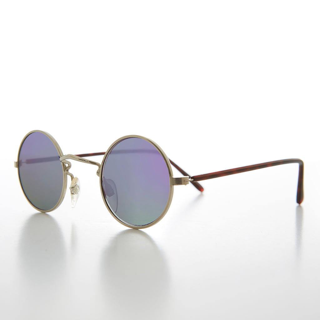 Small Round Hippy Mirror Lens Vintage Sunglass