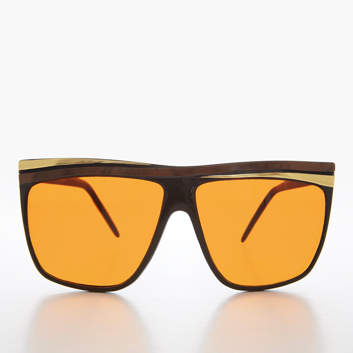 Women's 80s Large Sunglasses with Orange Lenses