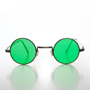 Small Round Tinted Lens Hippy Vintage Sunglasses