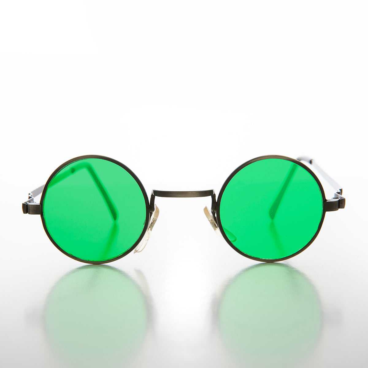 Small Round Tinted Lens Hippy Vintage Sunglasses - Chan  display picture 2