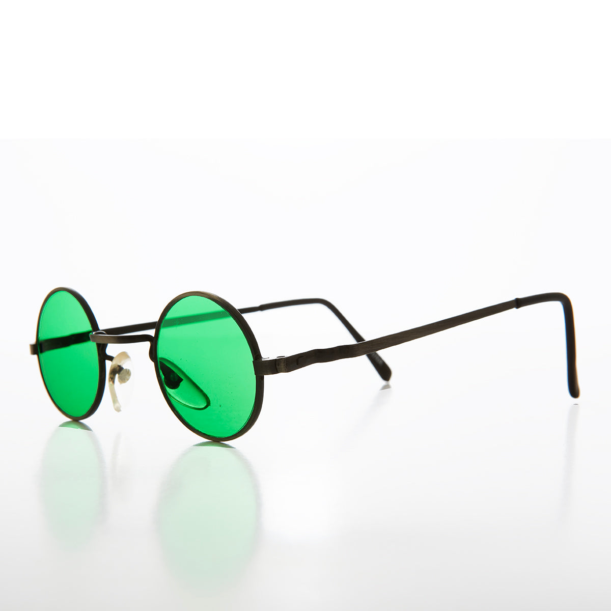 Small Round Tinted Lens Hippy Vintage Sunglasses - Chan – Sunglass