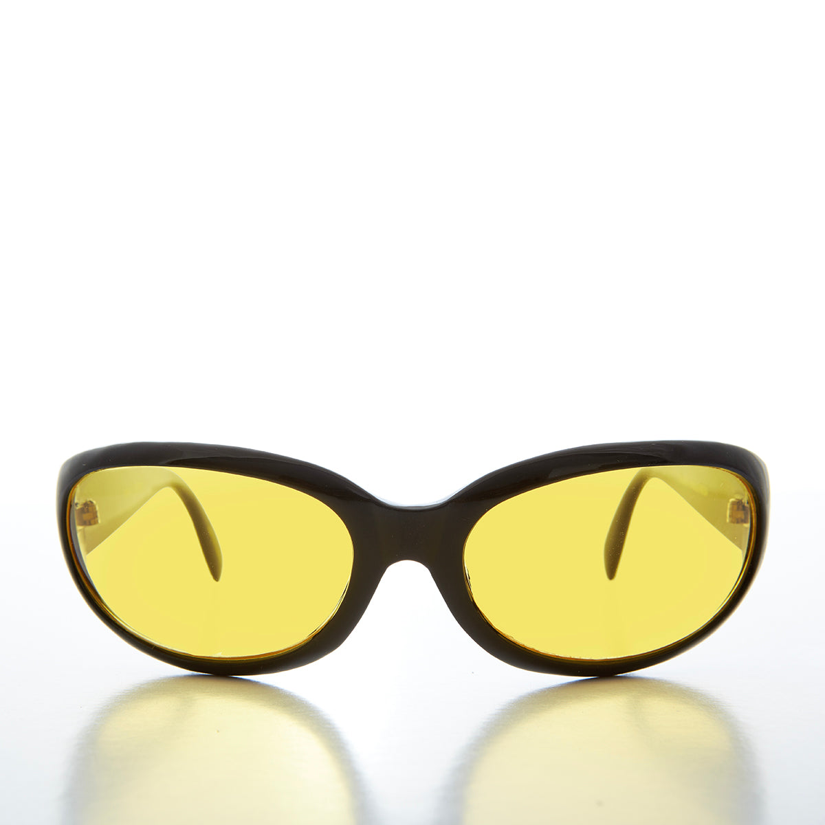 Wrap Around Yellow Lens Vintage Sunglasses 