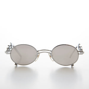 Small Oval Steampunk Vintage Sunglasses