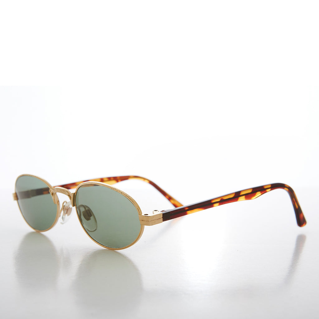 Perfect Gold Oval Vintage Sunglasses