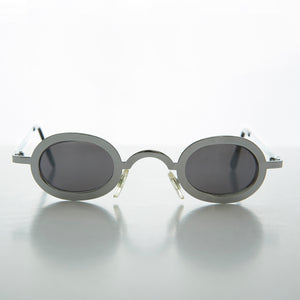 Oval Micro Vintage Sunglasses with Tinted Lenses - Desert