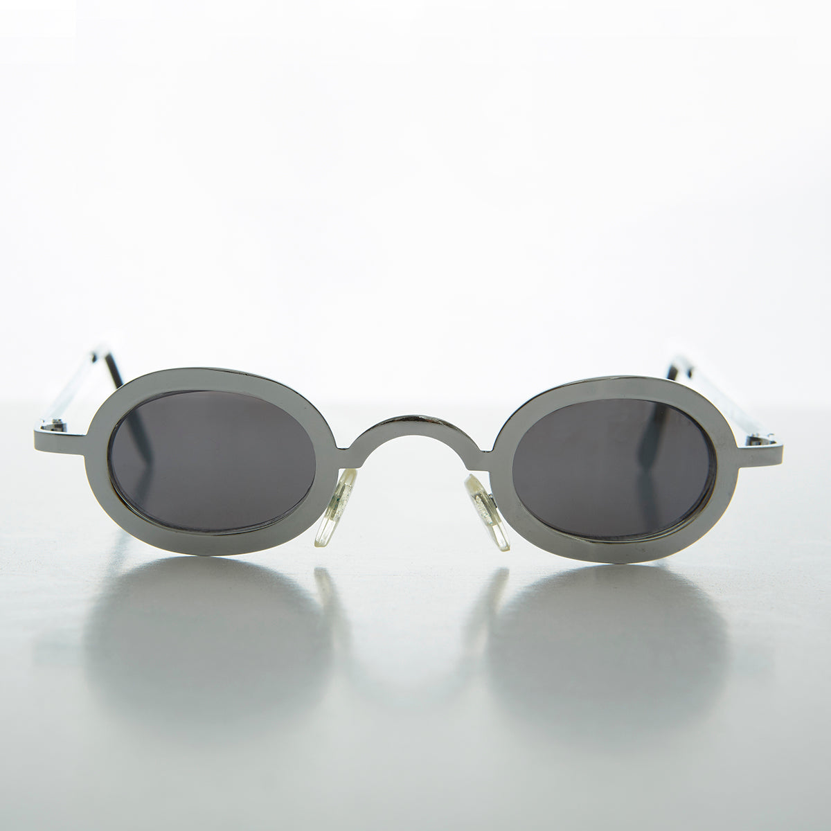 Oval Micro Vintage Sunglasses with Tinted Lenses