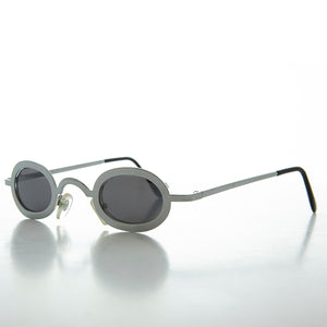 Oval Micro Vintage Sunglasses with Tinted Lenses - Desert