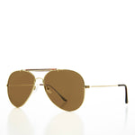 Load image into Gallery viewer, gold aviator with brown lens
