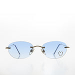 Load image into Gallery viewer, Heart Rhinestone Rimless Vintage Sunglasses
